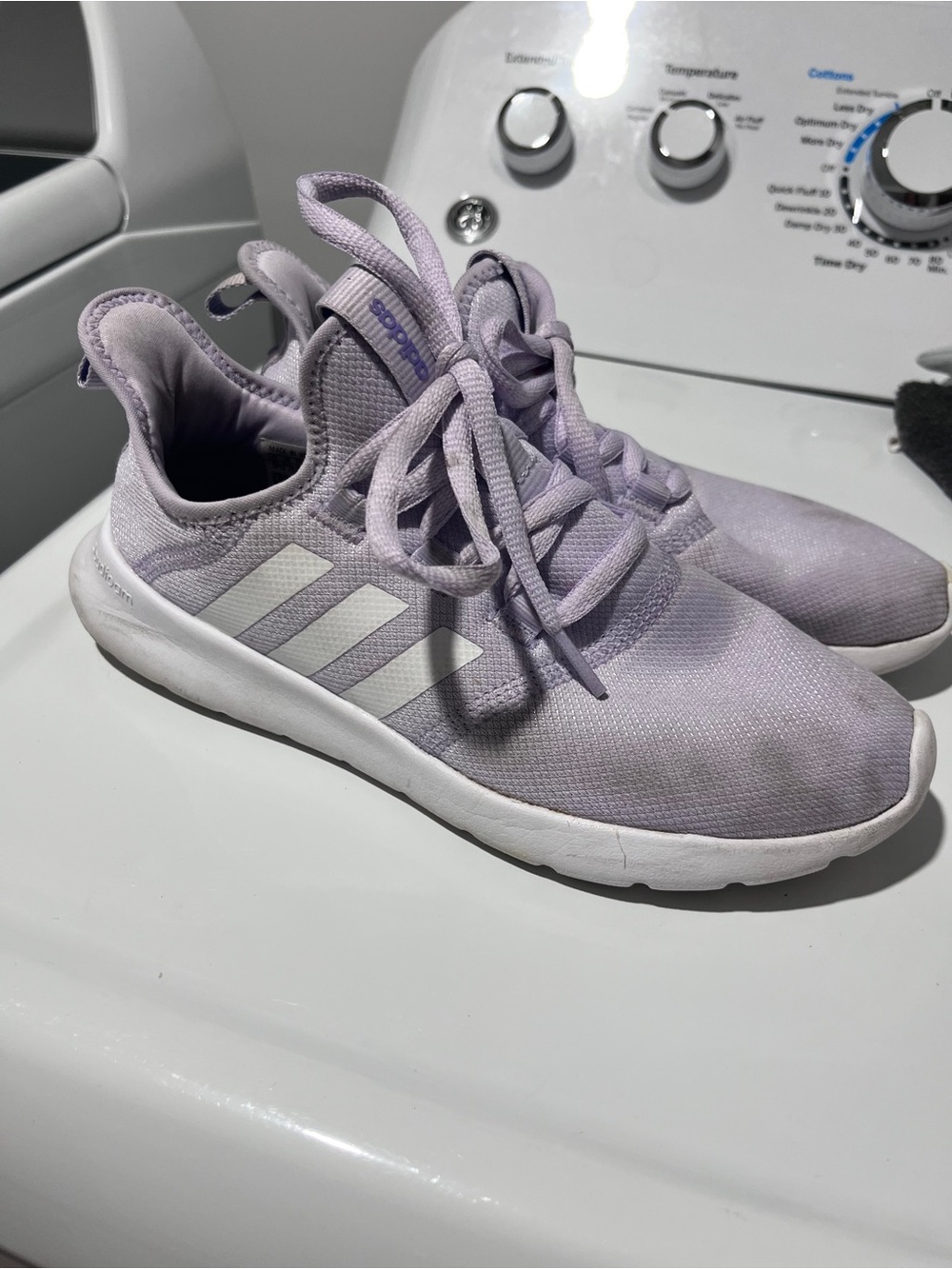 adidas Pastel Lavender Knit Athletic Sneakers